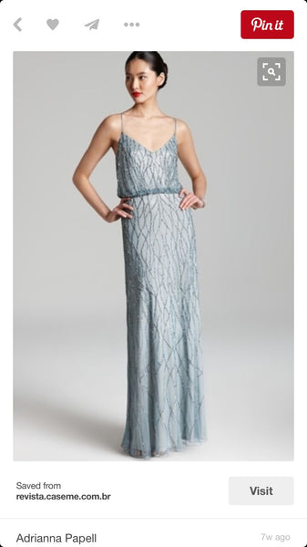 French Novelty: Adrianna Papell Platinum 40390 Beaded Blouson Gown